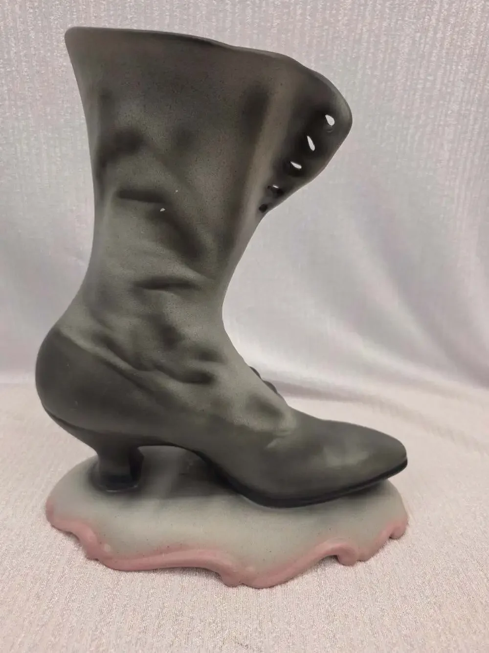 Vintage Atlantic Mold Ceramic Victorian High-Button Boot Vase Planter